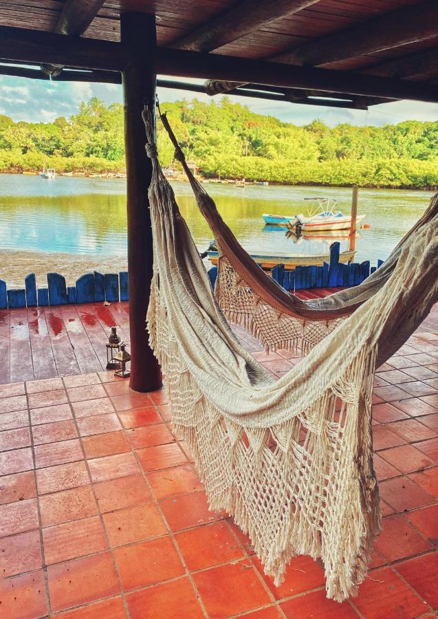 Casinha Azul na beira do Rio Caraíva Villa Exterior foto