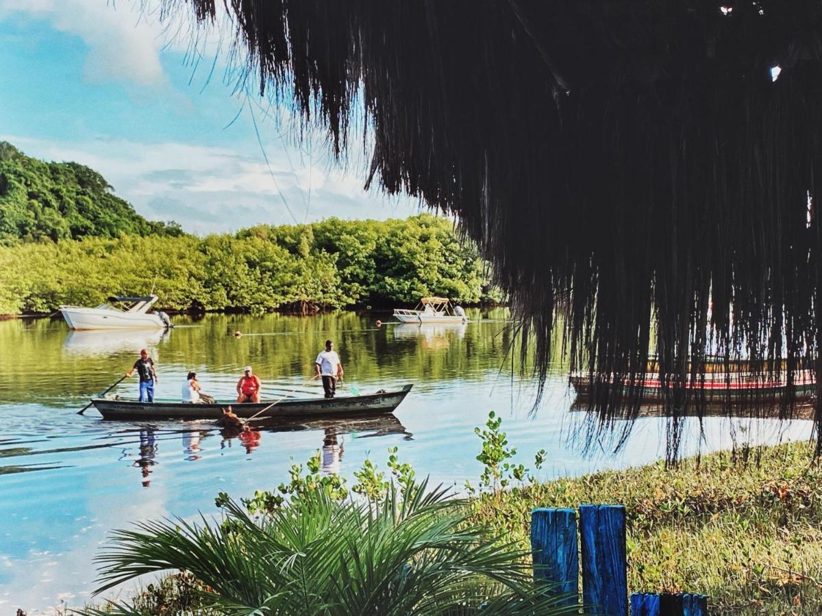 Casinha Azul na beira do Rio Caraíva Villa Exterior foto