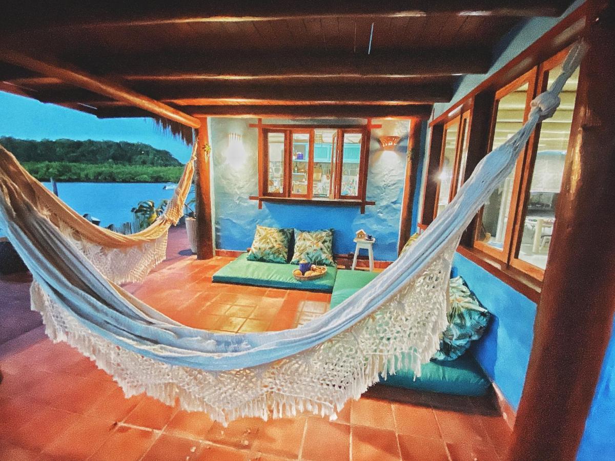 Casinha Azul na beira do Rio Caraíva Villa Exterior foto