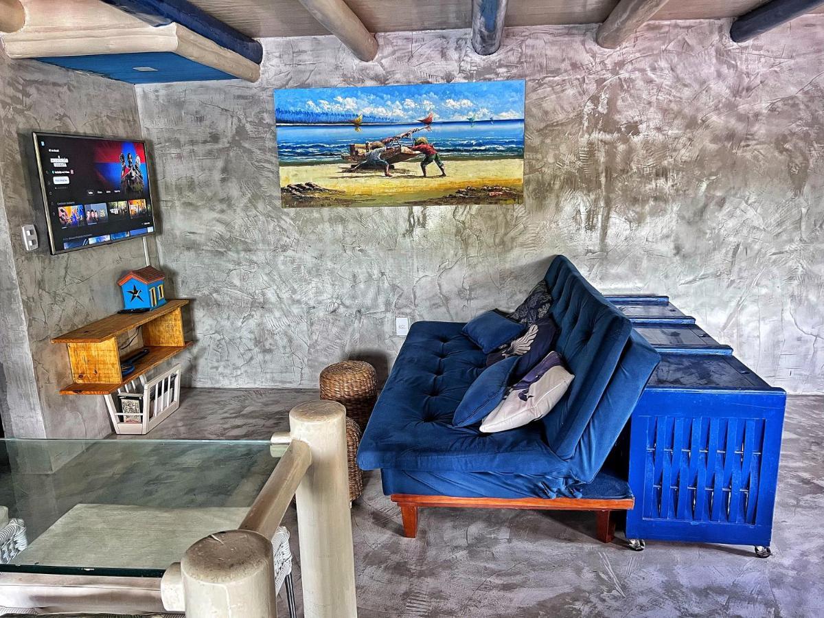Casinha Azul na beira do Rio Caraíva Villa Exterior foto