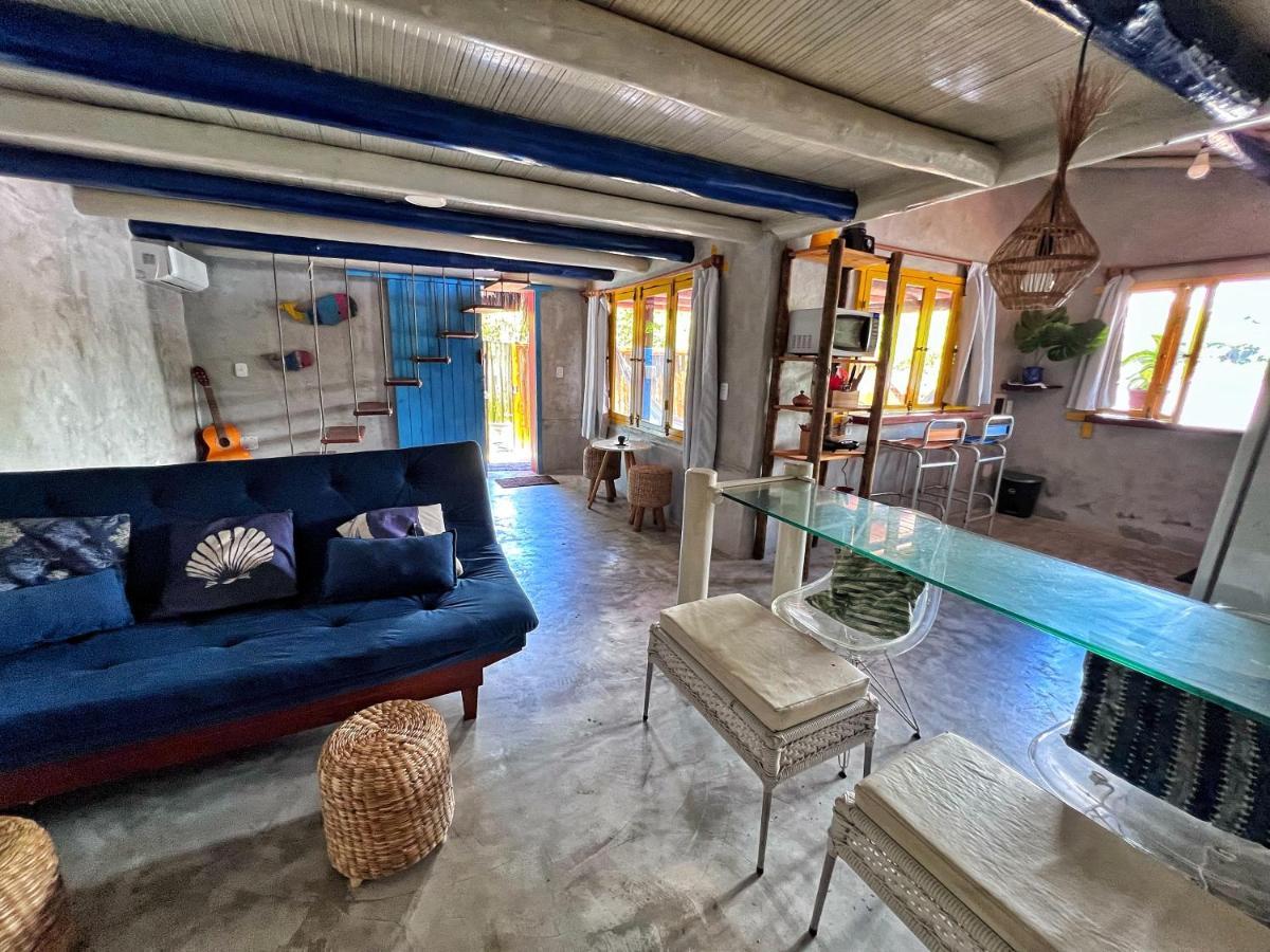 Casinha Azul na beira do Rio Caraíva Villa Exterior foto