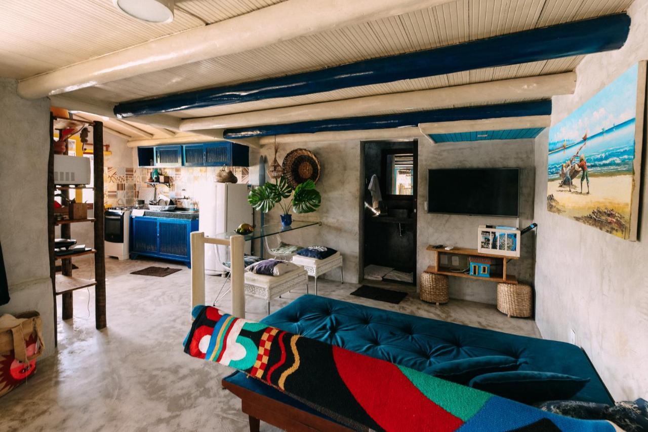 Casinha Azul na beira do Rio Caraíva Villa Exterior foto
