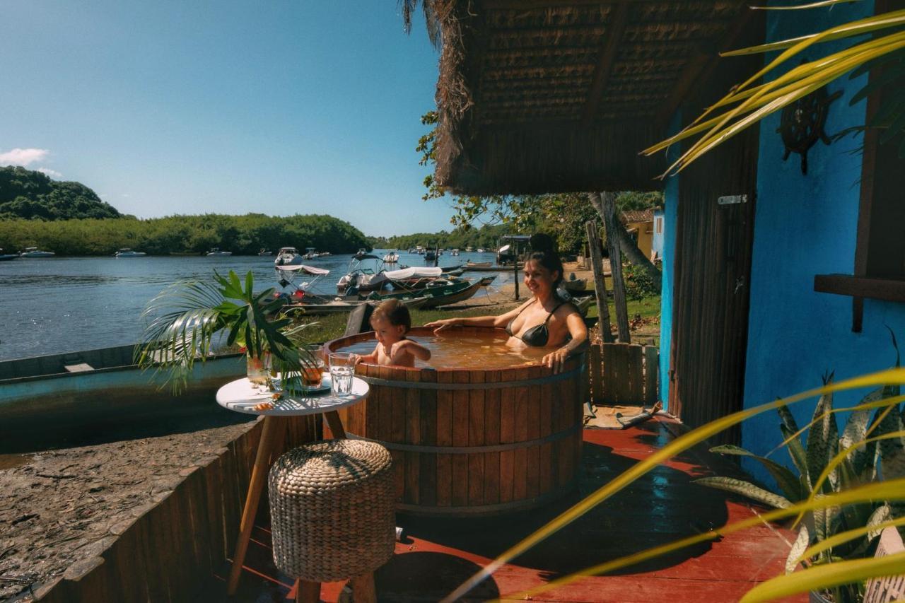 Casinha Azul na beira do Rio Caraíva Villa Exterior foto