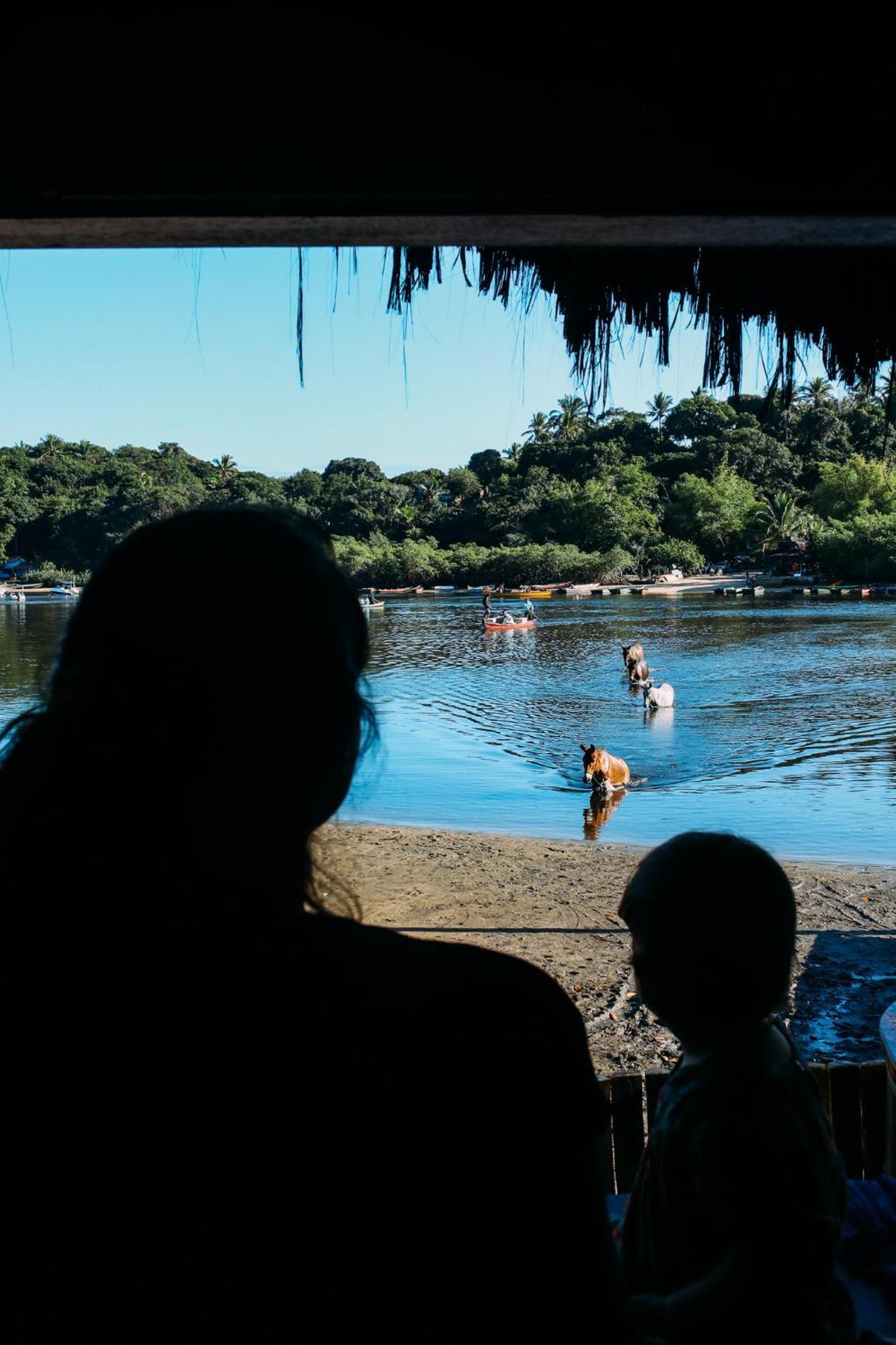 Casinha Azul na beira do Rio Caraíva Villa Exterior foto