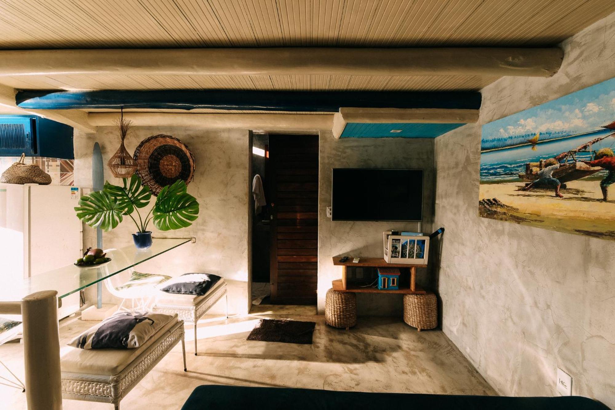 Casinha Azul na beira do Rio Caraíva Villa Exterior foto