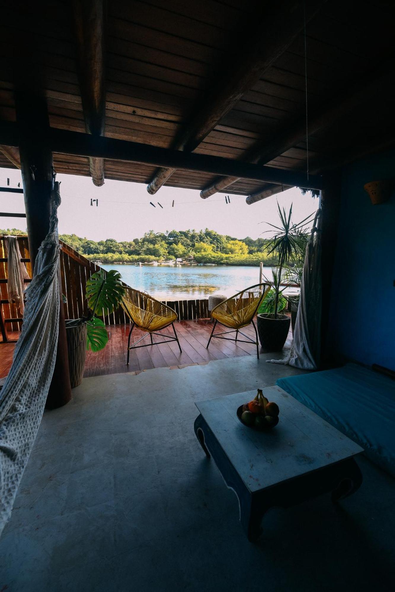 Casinha Azul na beira do Rio Caraíva Villa Exterior foto