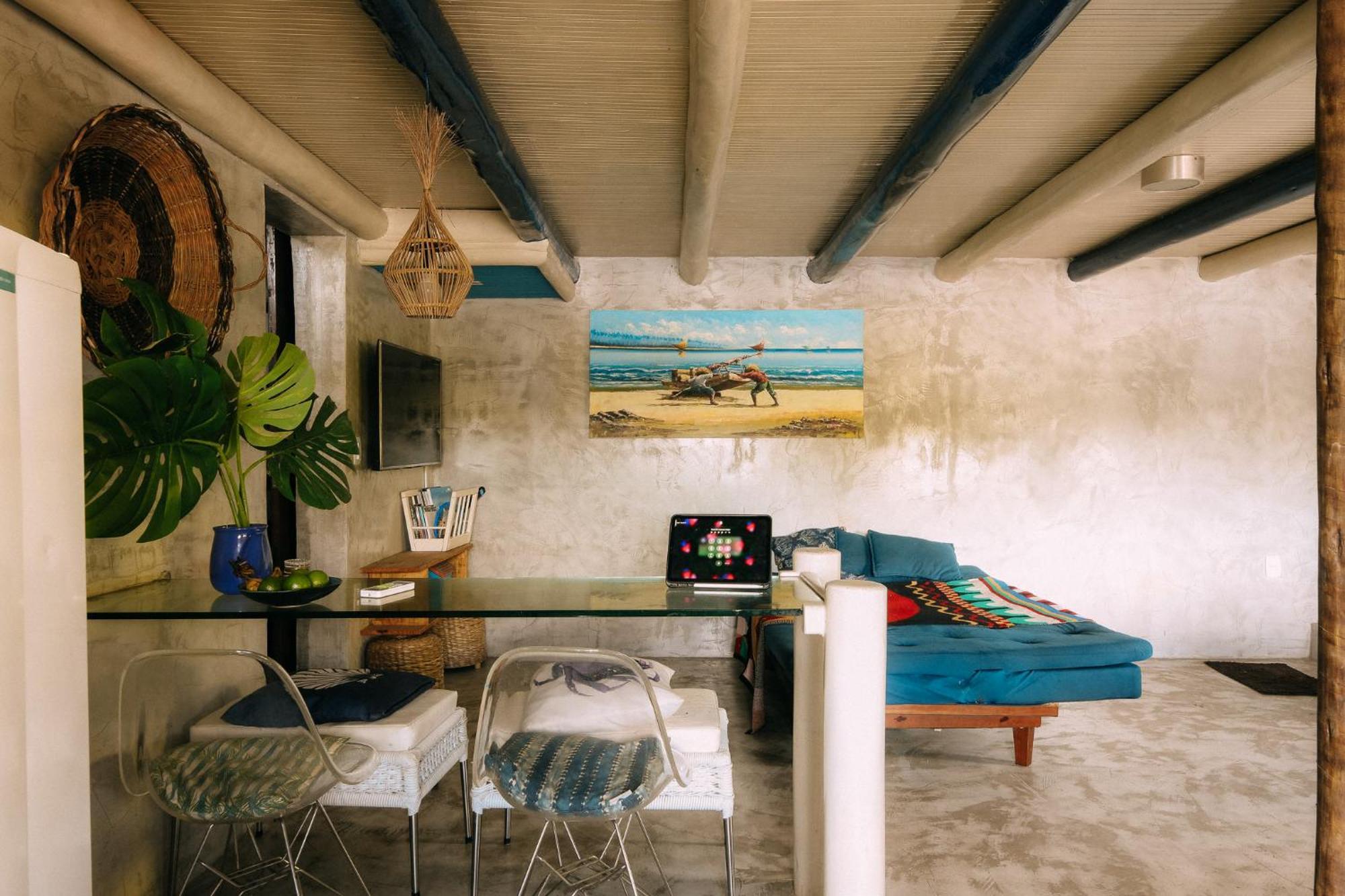 Casinha Azul na beira do Rio Caraíva Villa Exterior foto