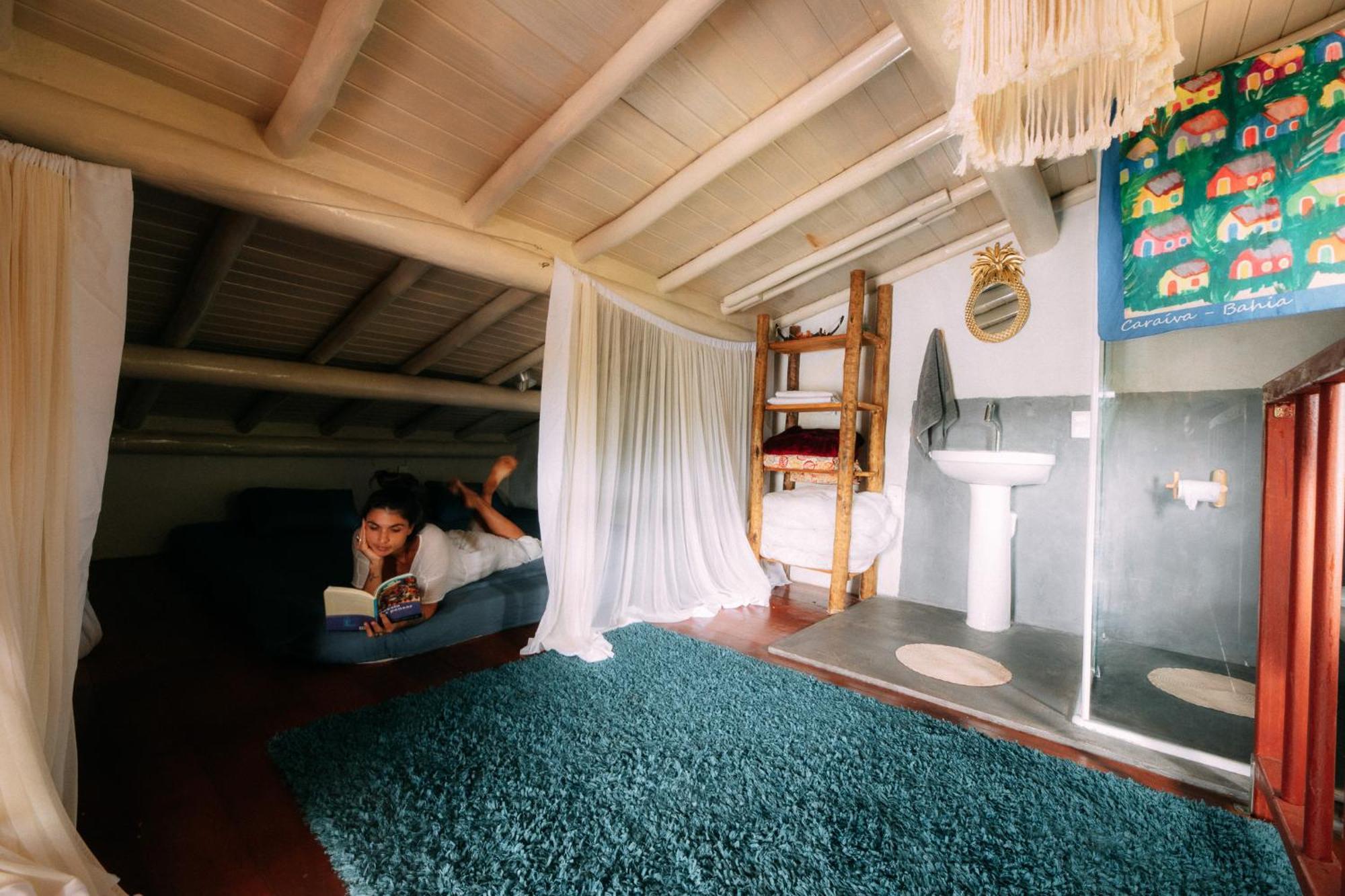 Casinha Azul na beira do Rio Caraíva Villa Exterior foto