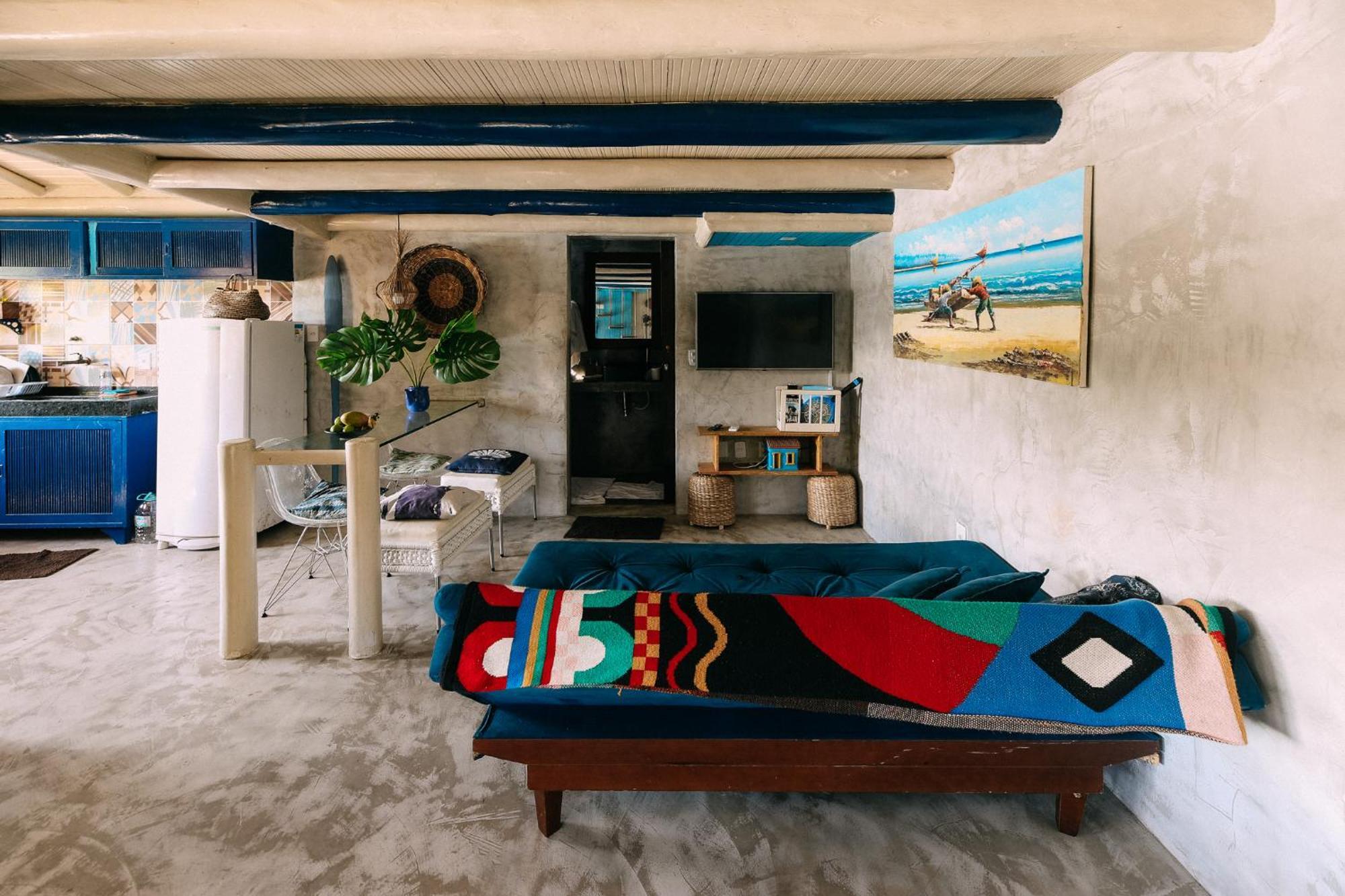 Casinha Azul na beira do Rio Caraíva Villa Exterior foto